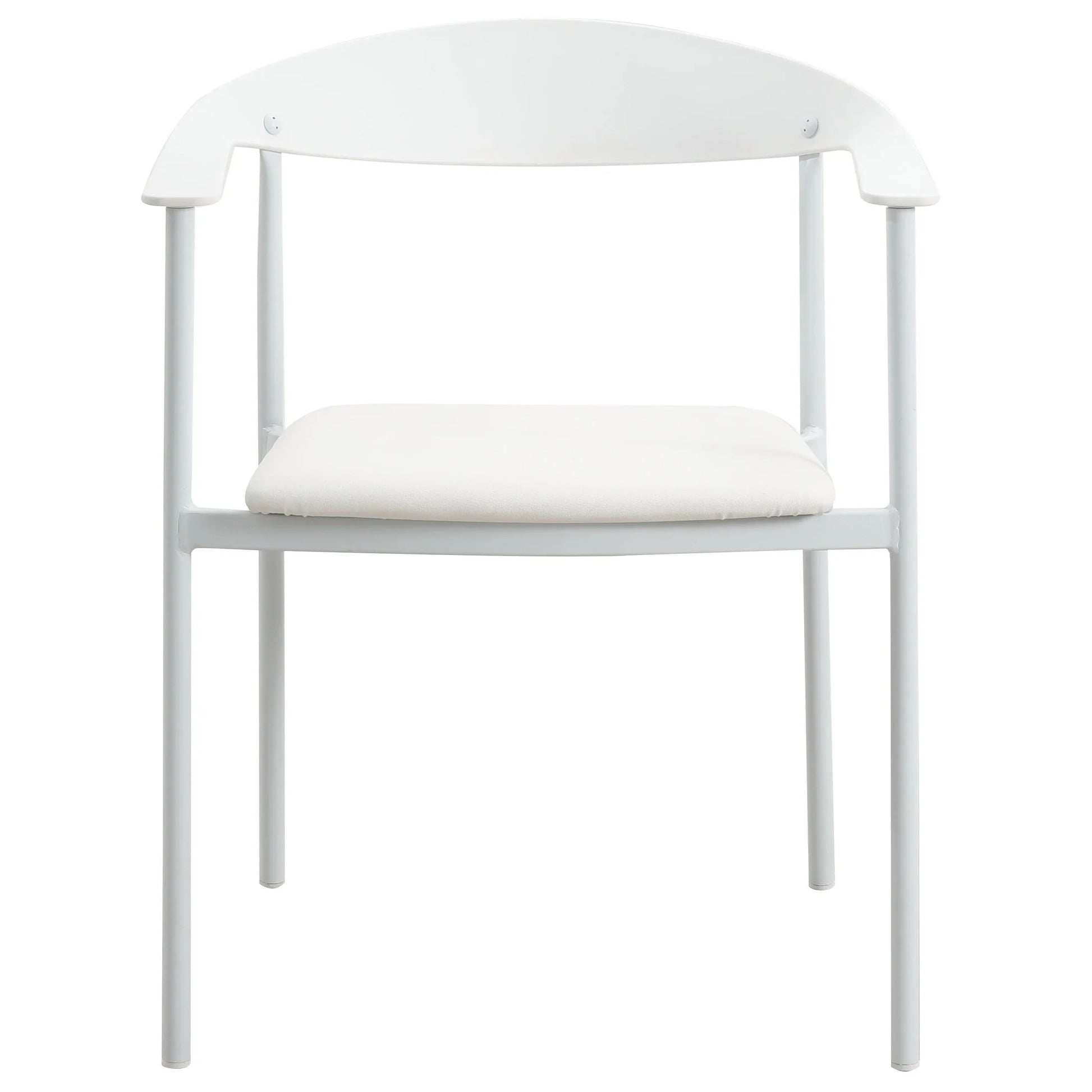 Kora Leather Dining Chair with Open-Back Design and Stainless Steel Frame and Legs Set of 4 - Elax Furniture