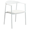Kora Dining Chair Upholstered in Leather with Stainless Steel Frame and Legs
