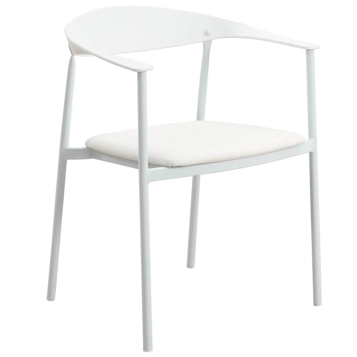 Kora Dining Chair Upholstered in Leather with Stainless Steel Frame and Legs - Elax Furniture