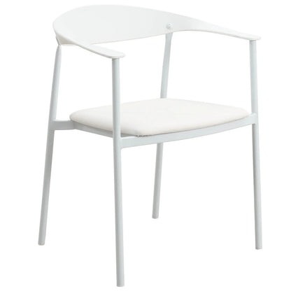 Kora Dining Chair Upholstered in Leather with Stainless Steel Frame and Legs - Elax Furniture