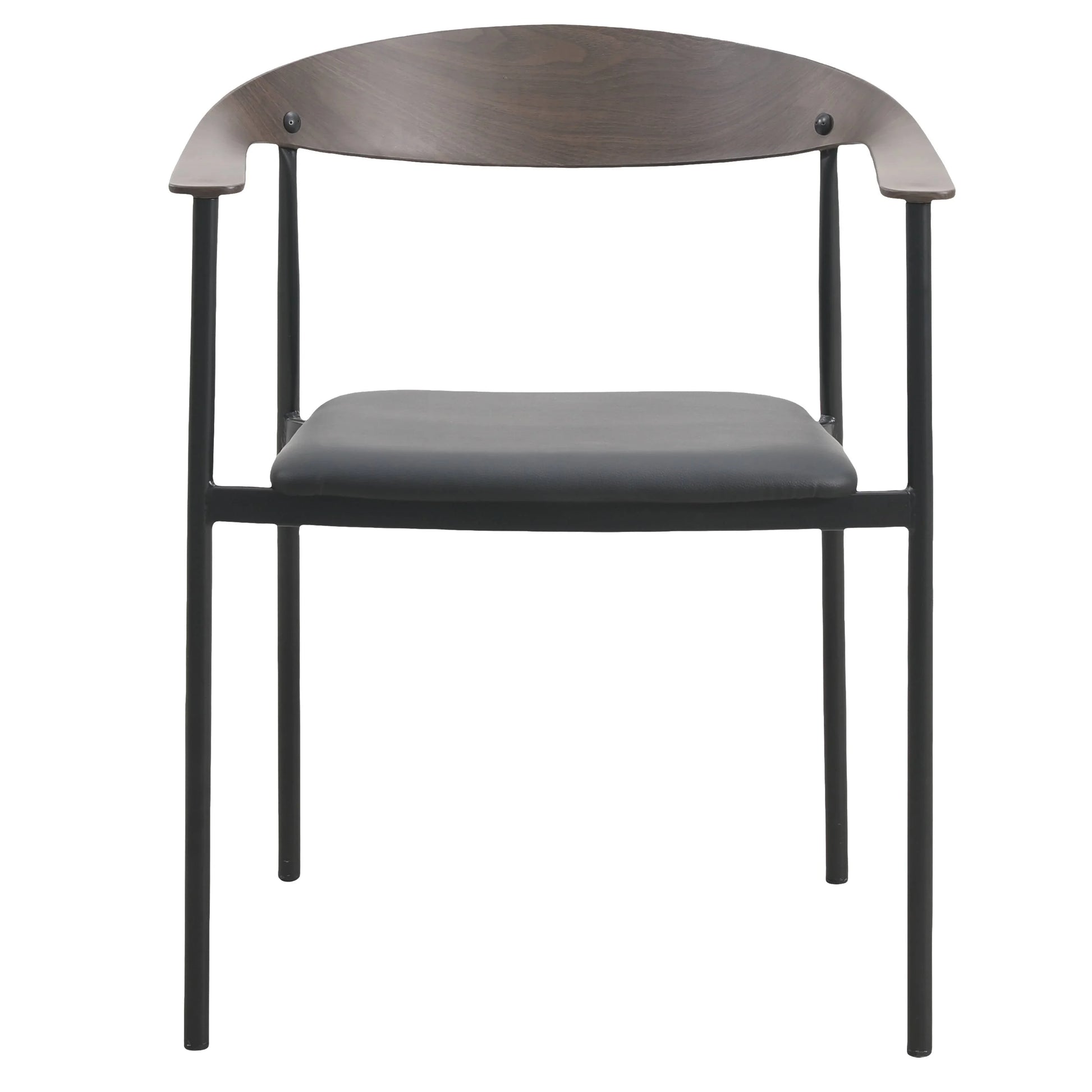 Kora Leather Dining Chair with Open-Back Design and Stainless Steel Frame and Legs Set of 2 - Elax Furniture