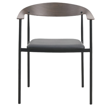 Kora Leather Dining Chair with Open-Back Design and Stainless Steel Frame and Legs Set of 2 - Elax Furniture