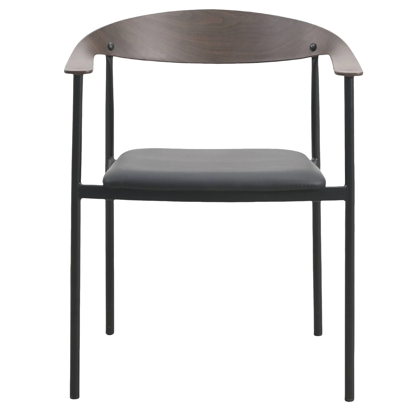 Kora Leather Dining Chair with Open-Back Design and Stainless Steel Frame and Legs Set of 4 - Elax Furniture