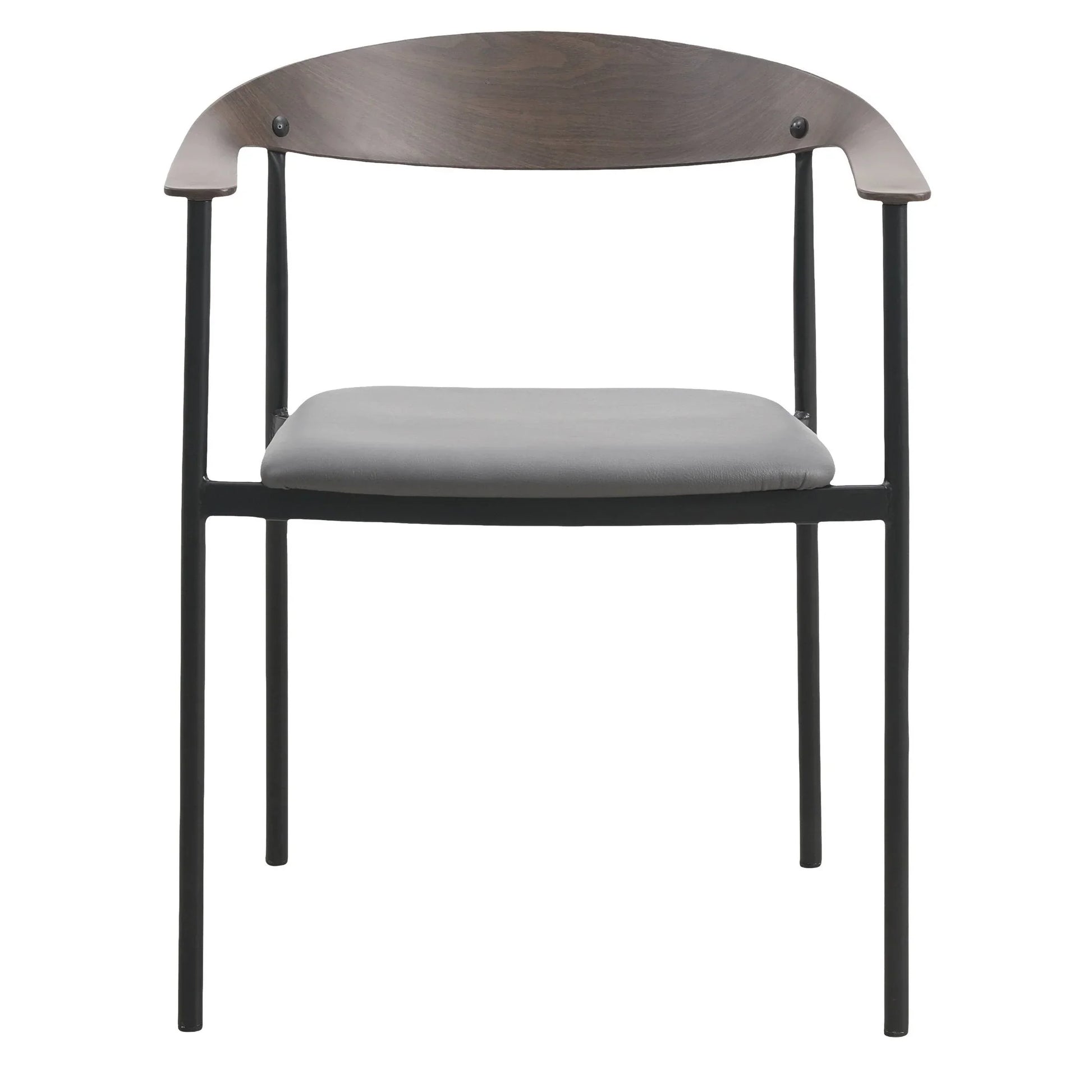 Kora Leather Dining Chair with Open-Back Design and Stainless Steel Frame and Legs Set of 2 - Elax Furniture