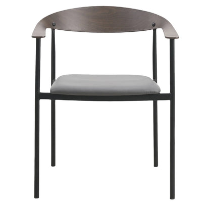 Kora Leather Dining Chair with Open-Back Design and Stainless Steel Frame and Legs Set of 4 - Elax Furniture