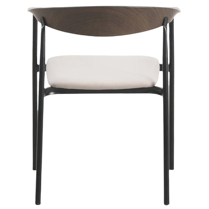 Kora Leather Dining Chair with Open-Back Design and Stainless Steel Frame and Legs Set of 4 - Elax Furniture