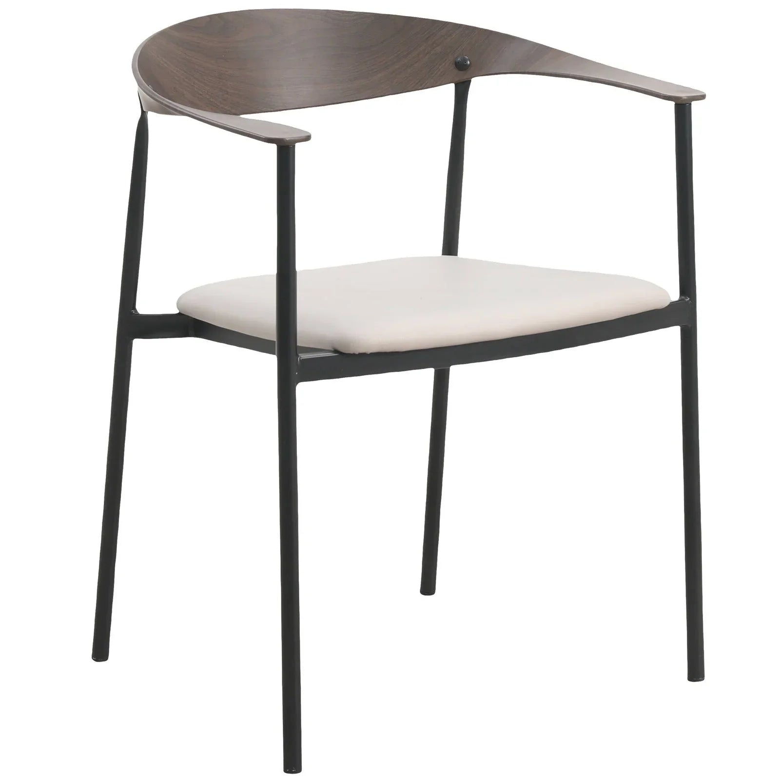 Kora Dining Chair Upholstered in Leather with Stainless Steel Frame and Legs - Elax Furniture