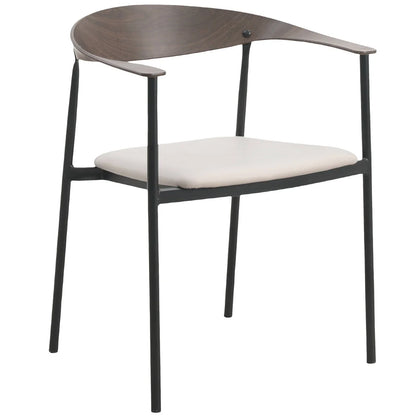 Kora Dining Chair Upholstered in Leather with Stainless Steel Frame and Legs - Elax Furniture