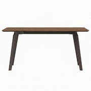 Krevor Modern Dining Table with Rectangular Stone/Glass Wide Tabletop with Black Steel Legs