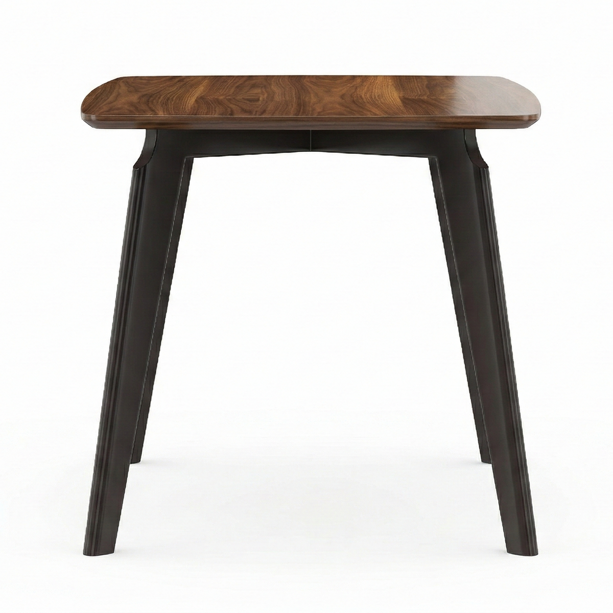 Krevor Modern Dining Table with Rectangular Stone/Glass Wide Tabletop with Black Steel Legs