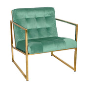 Lexington Tufted Velvet Accent Armchair With Gold Frame - Elax Furniture
