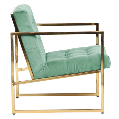 Lexington Tufted Velvet Accent Armchair With Gold Frame - Elax Furniture