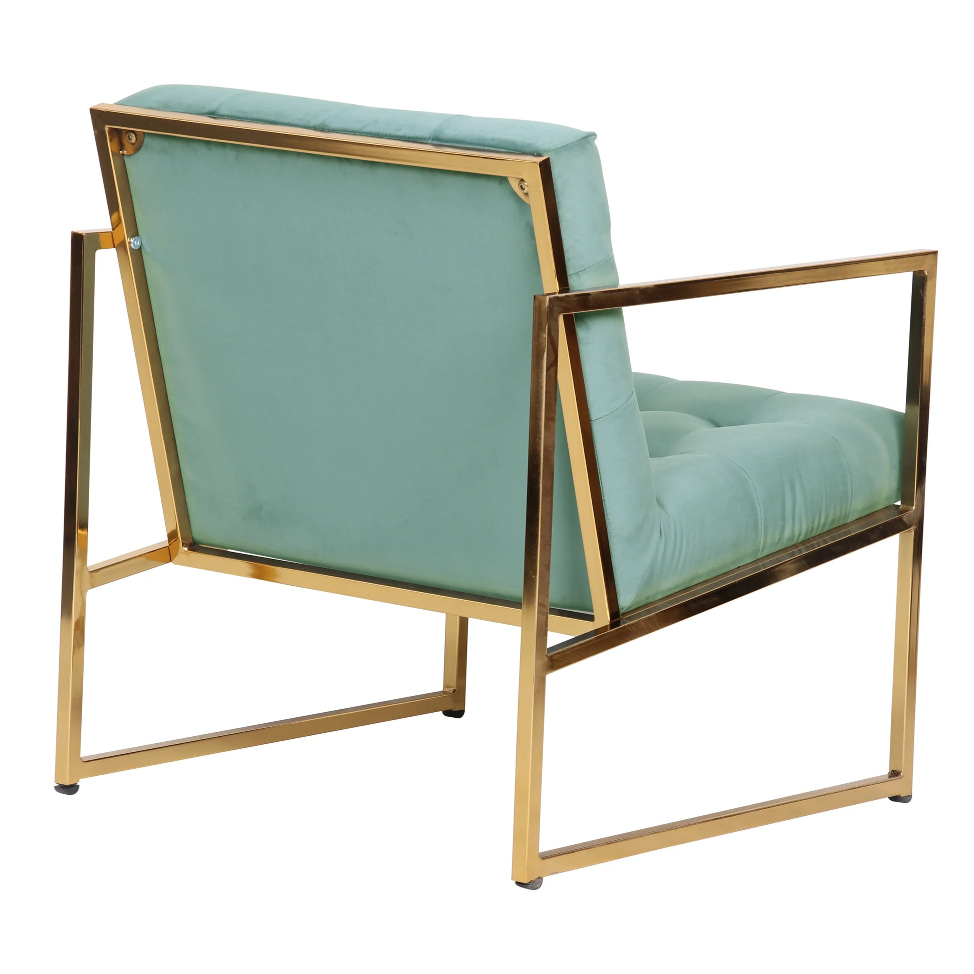 Lexington Tufted Velvet Accent Armchair With Gold Frame - Elax Furniture