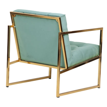 Lexington Tufted Velvet Accent Armchair With Gold Frame - Elax Furniture