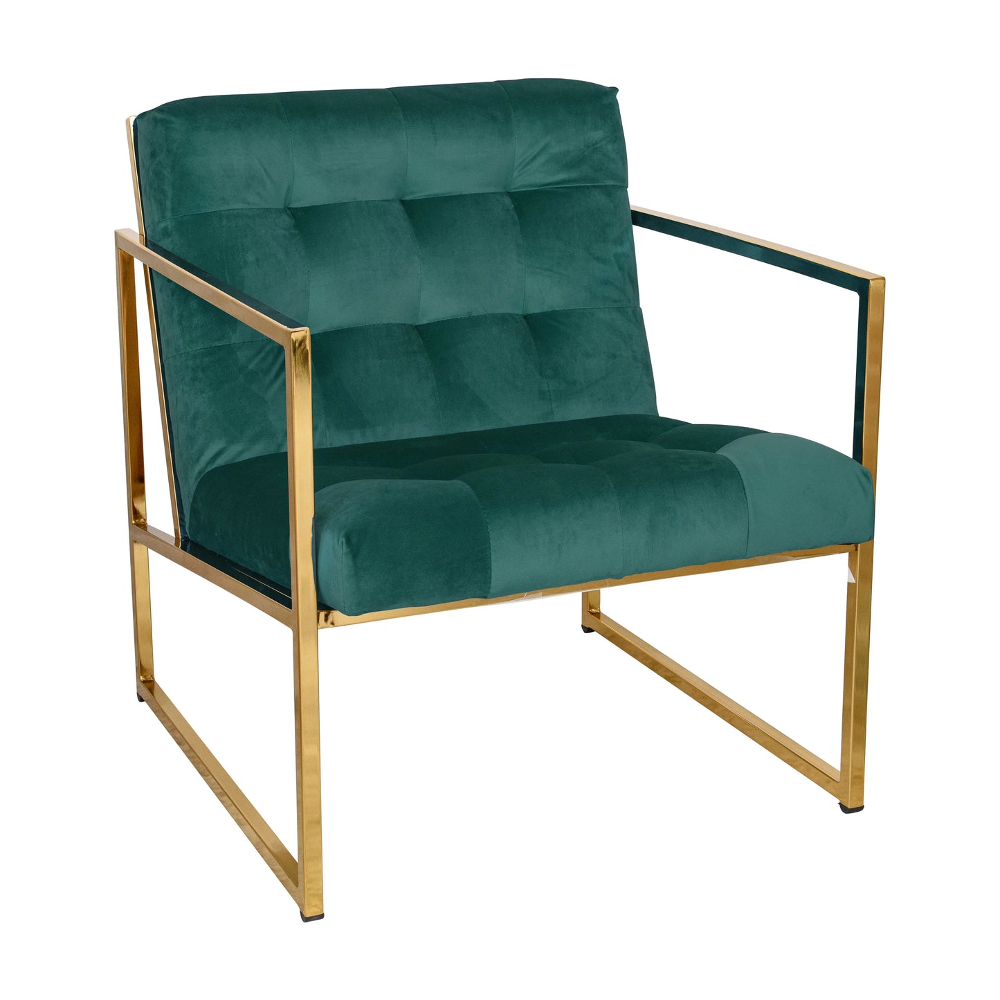 Lexington Tufted Velvet Accent Armchair With Gold Frame - Elax Furniture