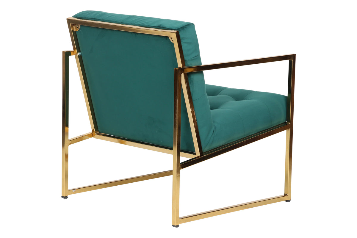 Lexington Tufted Velvet Accent Armchair With Gold Frame - Elax Furniture