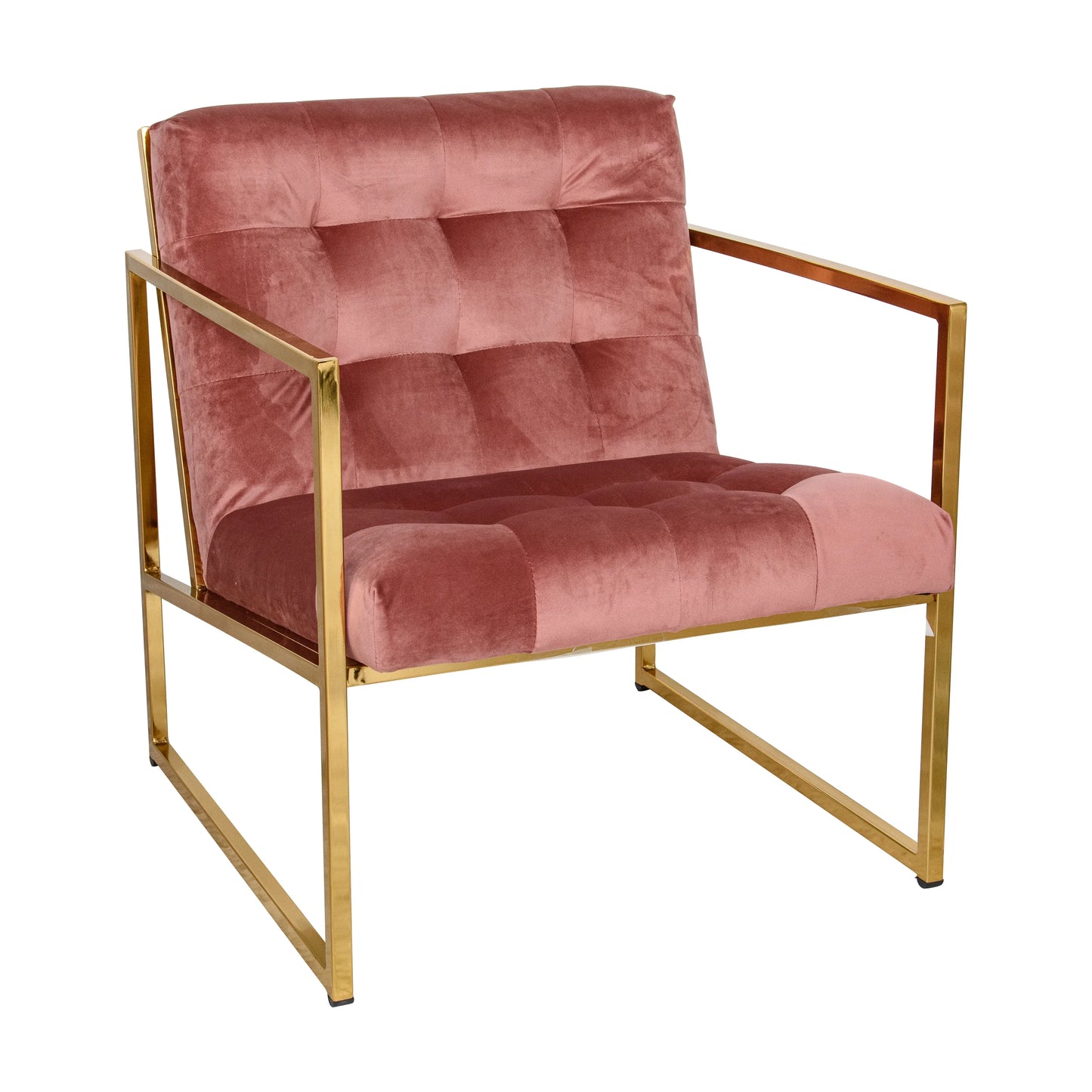 Lexington Tufted Velvet Accent Armchair With Gold Frame - Elax Furniture