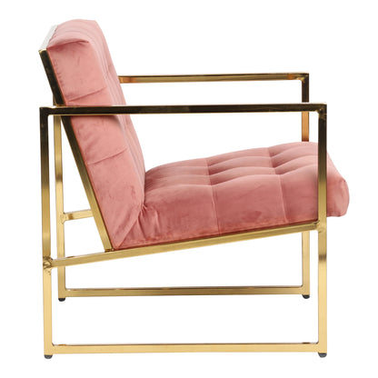 Lexington Tufted Velvet Accent Armchair With Gold Frame - Elax Furniture