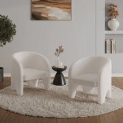 Lylo Accent Arm Chair Upholstered in Boucle/Velvet with Barrel Back Design - Elax Furniture