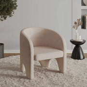 Lylo Accent Arm Chair Upholstered in Boucle/Velvet with Barrel Back Design - Elax Furniture