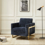 Lincoln Modern Upholstered Accent Armchair With Gold/Black Metal Frame - Elax Furniture