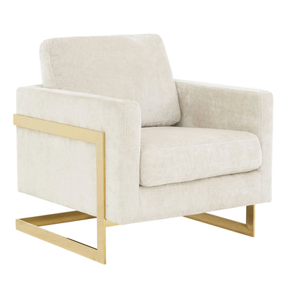 Lincoln Modern Upholstered Accent Armchair With Gold/Black Metal Frame - Elax Furniture