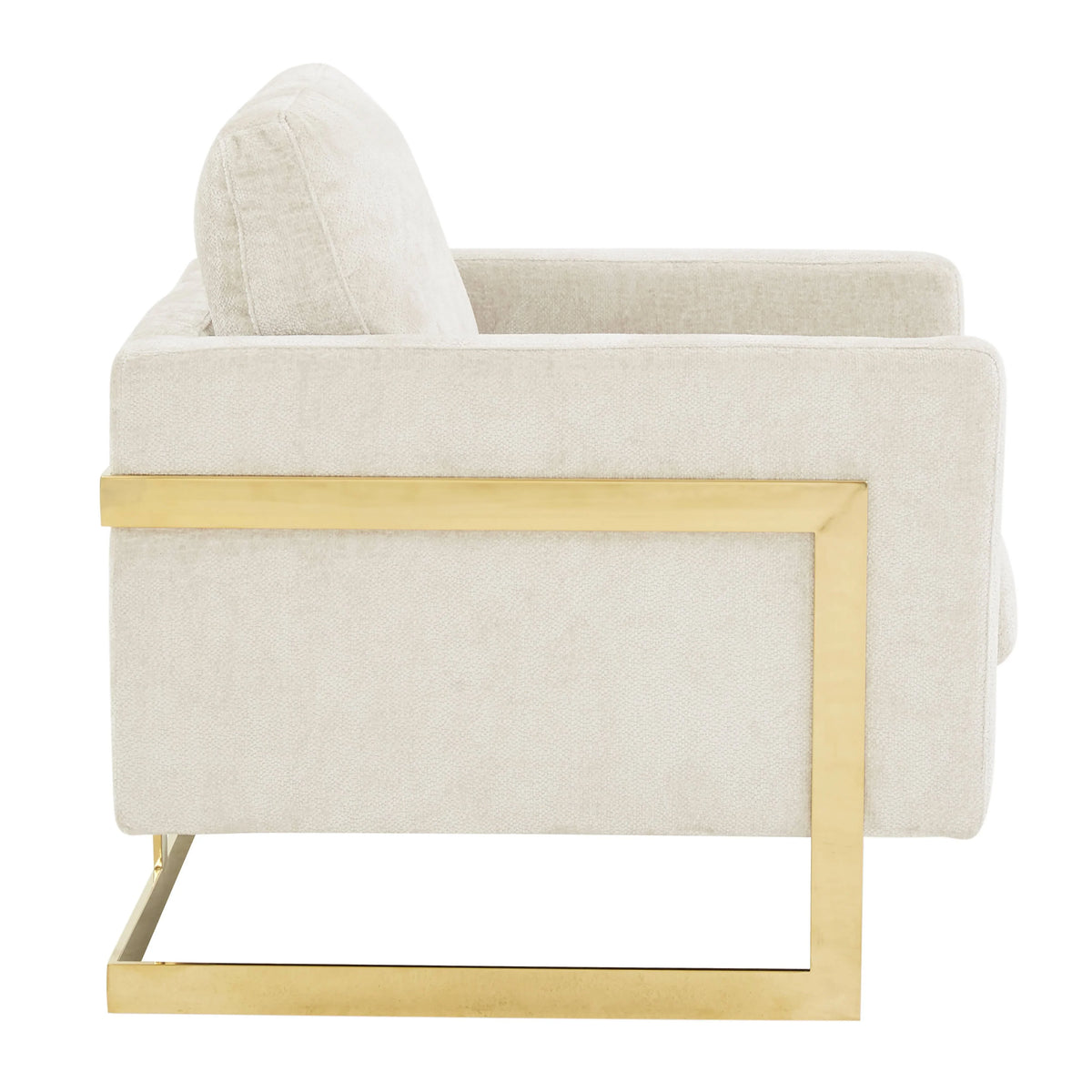 Lincoln Modern Upholstered Accent Armchair With Gold/Black Metal Frame - Elax Furniture