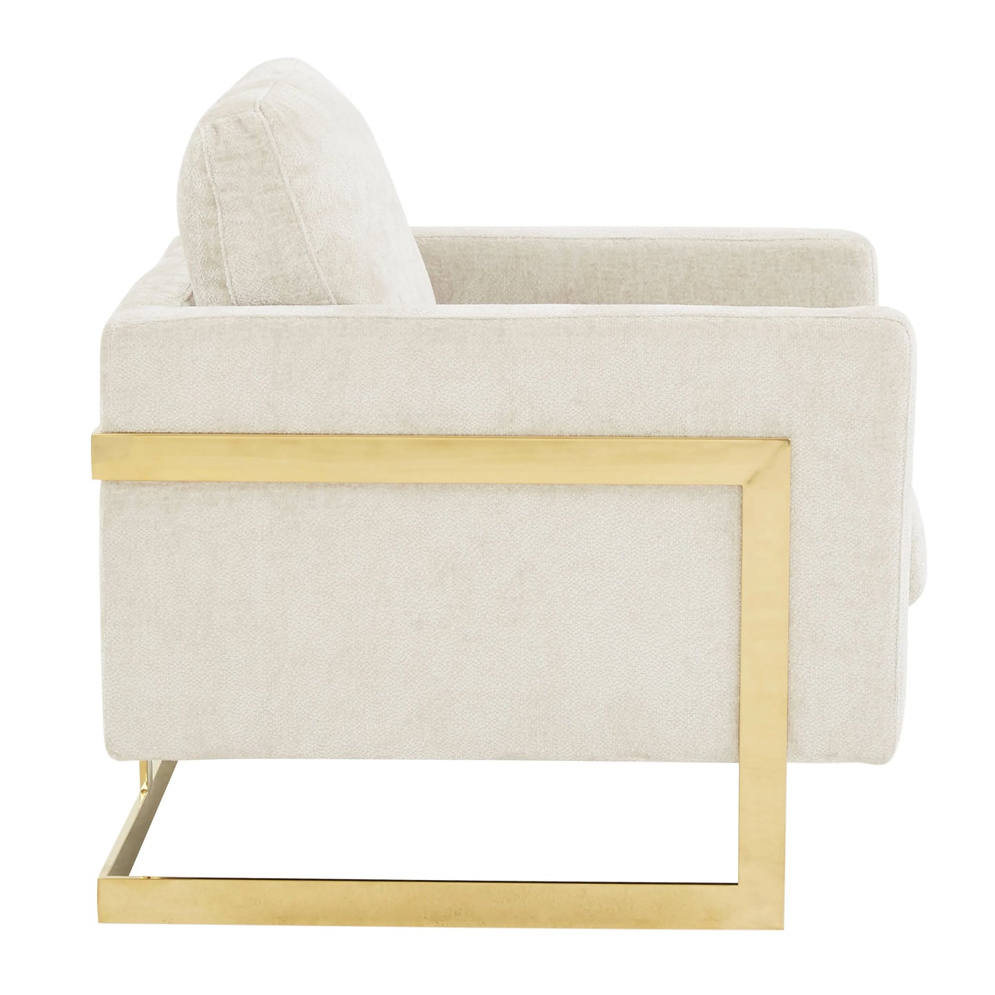 Lincoln Modern Upholstered Accent Armchair With Gold/Black Metal Frame - Elax Furniture