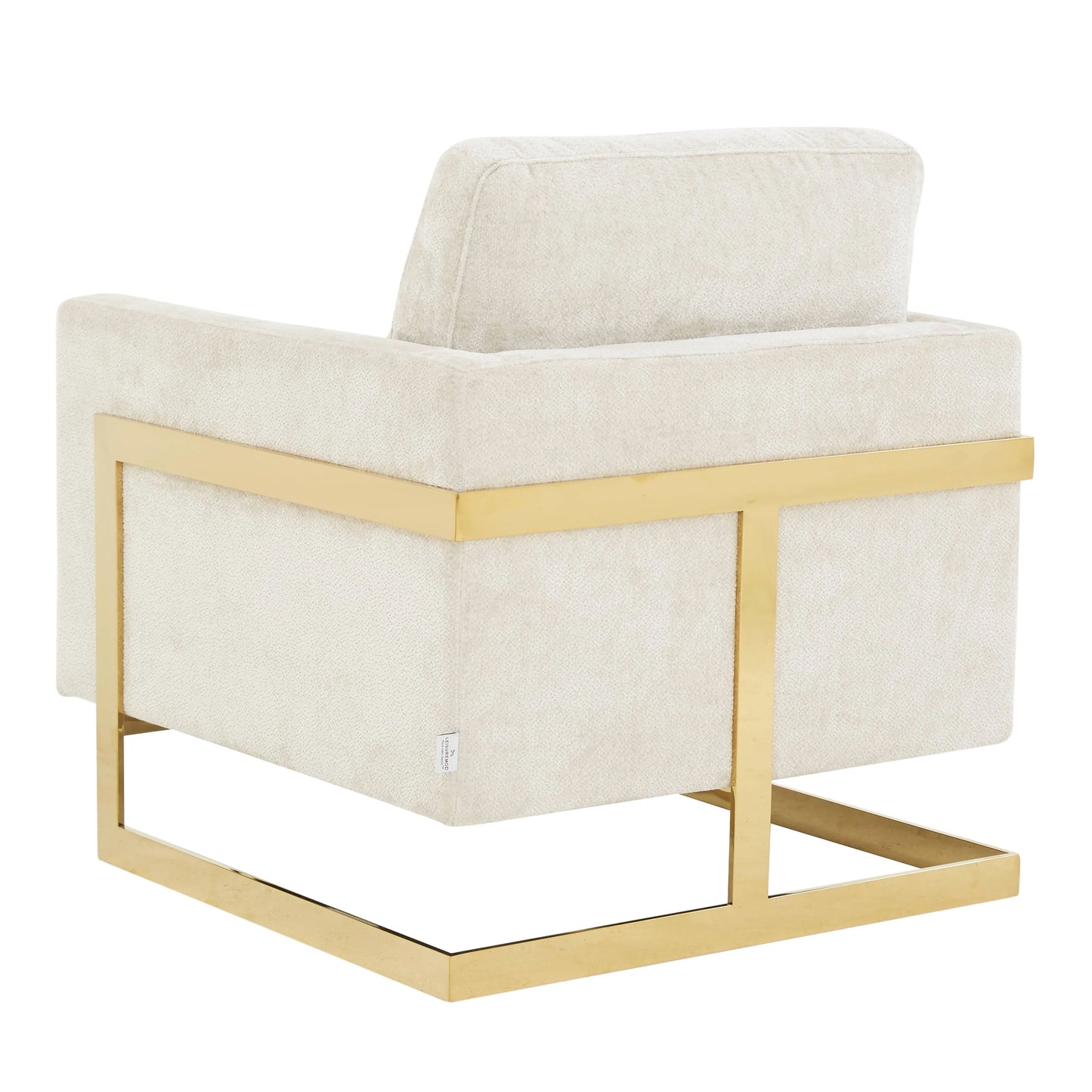 Lincoln Modern Upholstered Accent Armchair With Gold/Black Metal Frame - Elax Furniture