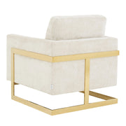 Lincoln Modern Upholstered Accent Armchair With Gold/Black Metal Frame - Elax Furniture