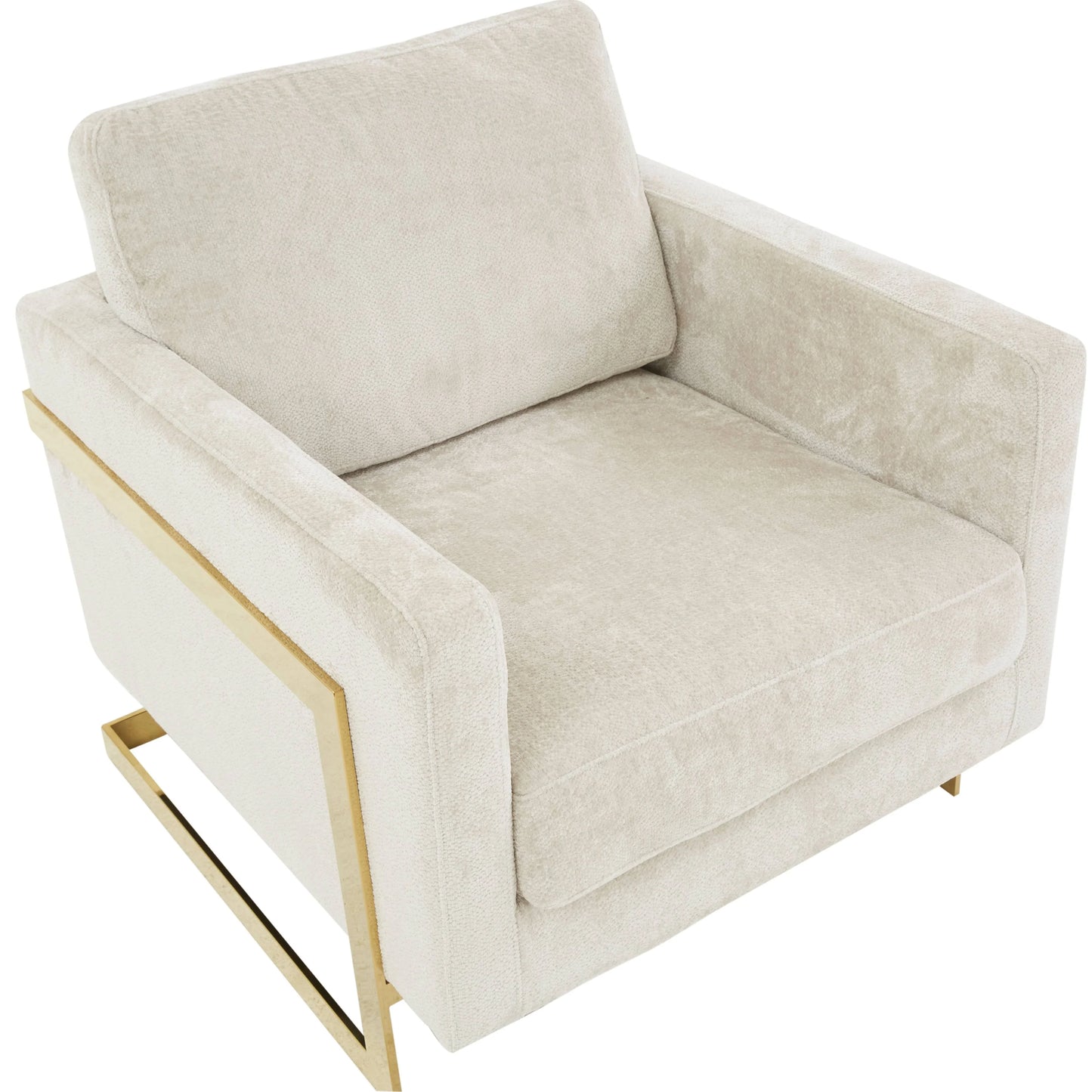 Lincoln Modern Upholstered Accent Armchair With Gold/Black Metal Frame - Elax Furniture