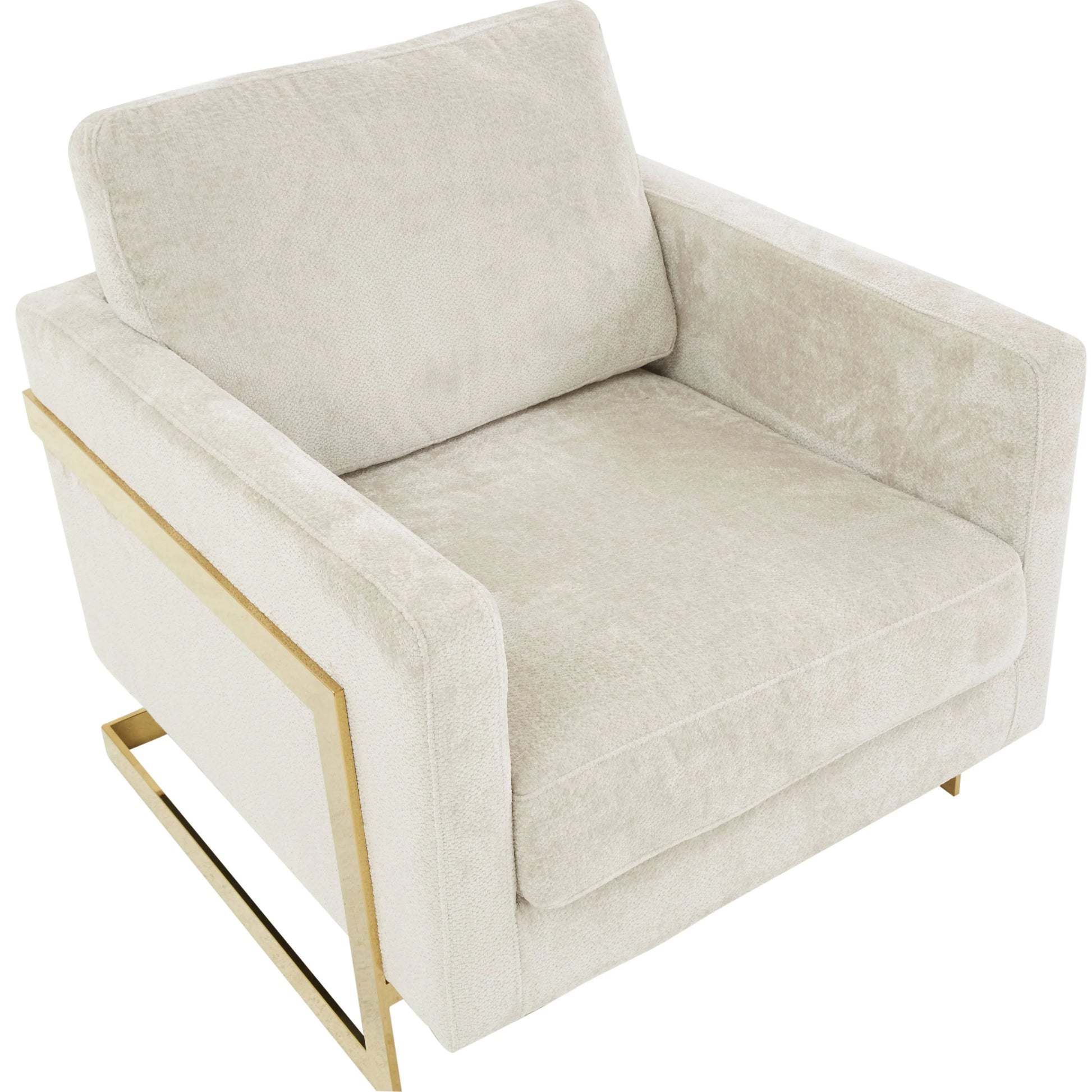 Lincoln Modern Upholstered Accent Armchair With Gold/Black Metal Frame - Elax Furniture