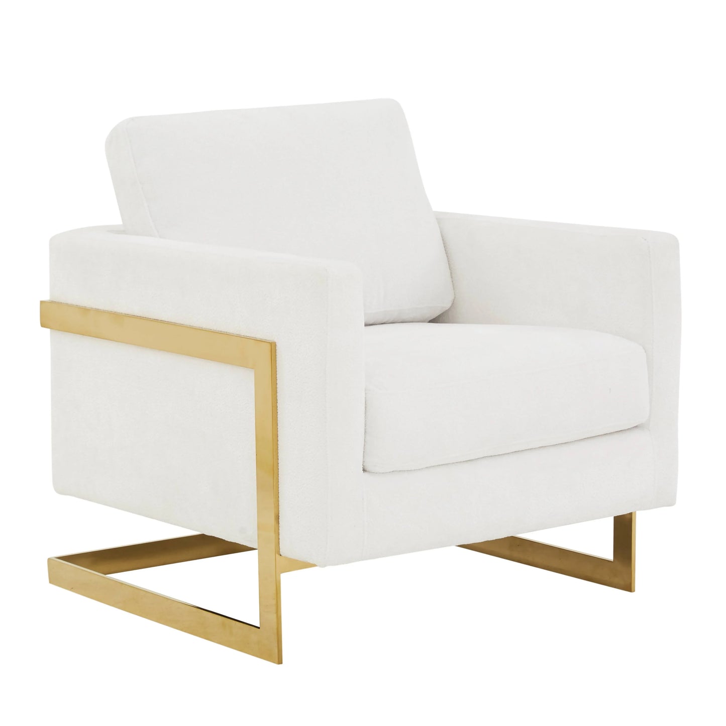Lincoln Modern Upholstered Accent Armchair With Gold/Black Metal Frame - Elax Furniture