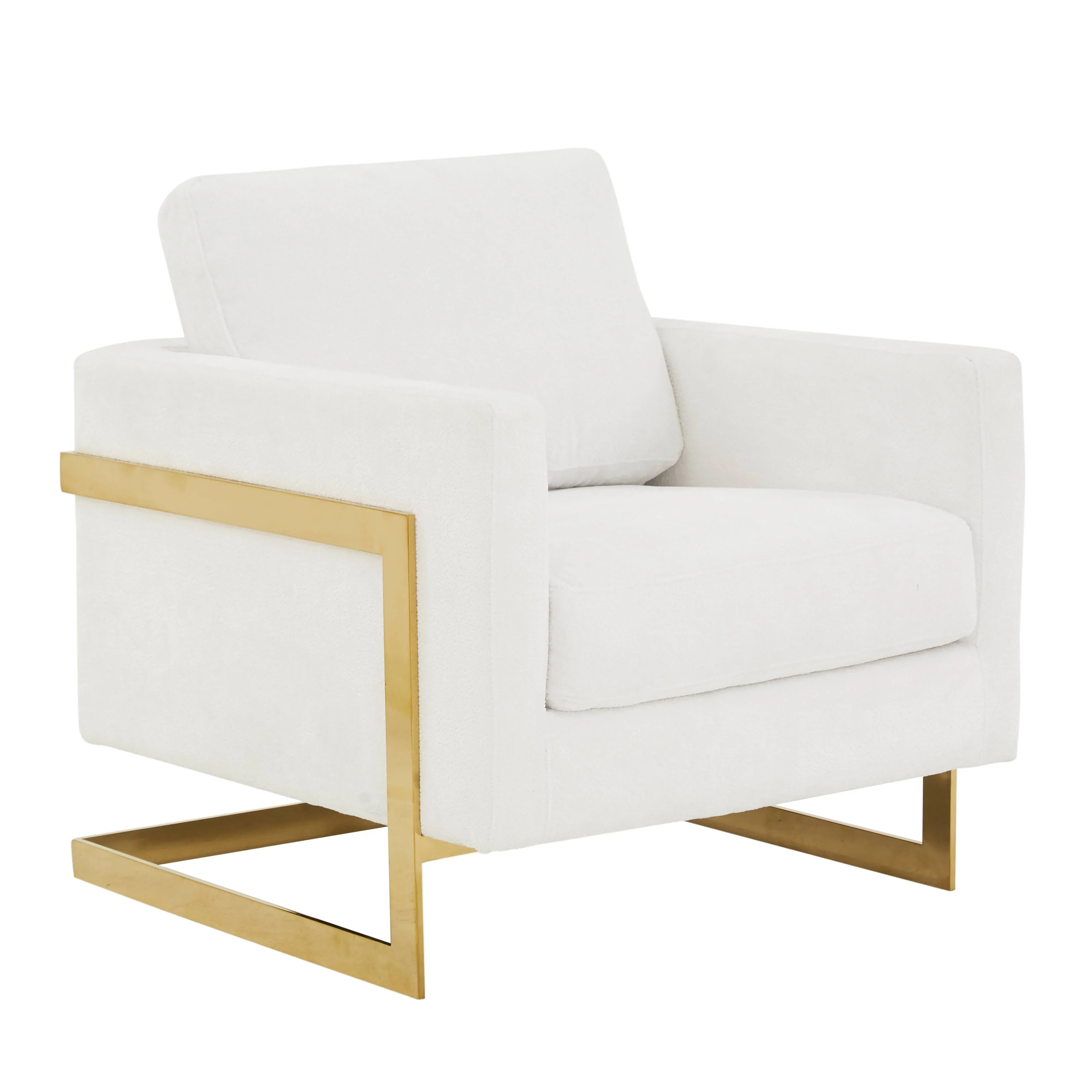 Lincoln Modern Upholstered Accent Armchair With Gold/Black Metal Frame - Elax Furniture