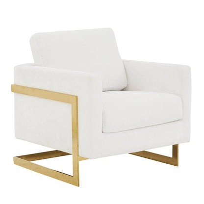 Lincoln Modern Upholstered Accent Armchair With Gold/Black Metal Frame - Elax Furniture