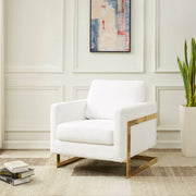Lincoln Modern Upholstered Accent Armchair With Gold/Black Metal Frame - Elax Furniture