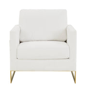 Lincoln Modern Upholstered Accent Armchair With Gold/Black Metal Frame - Elax Furniture
