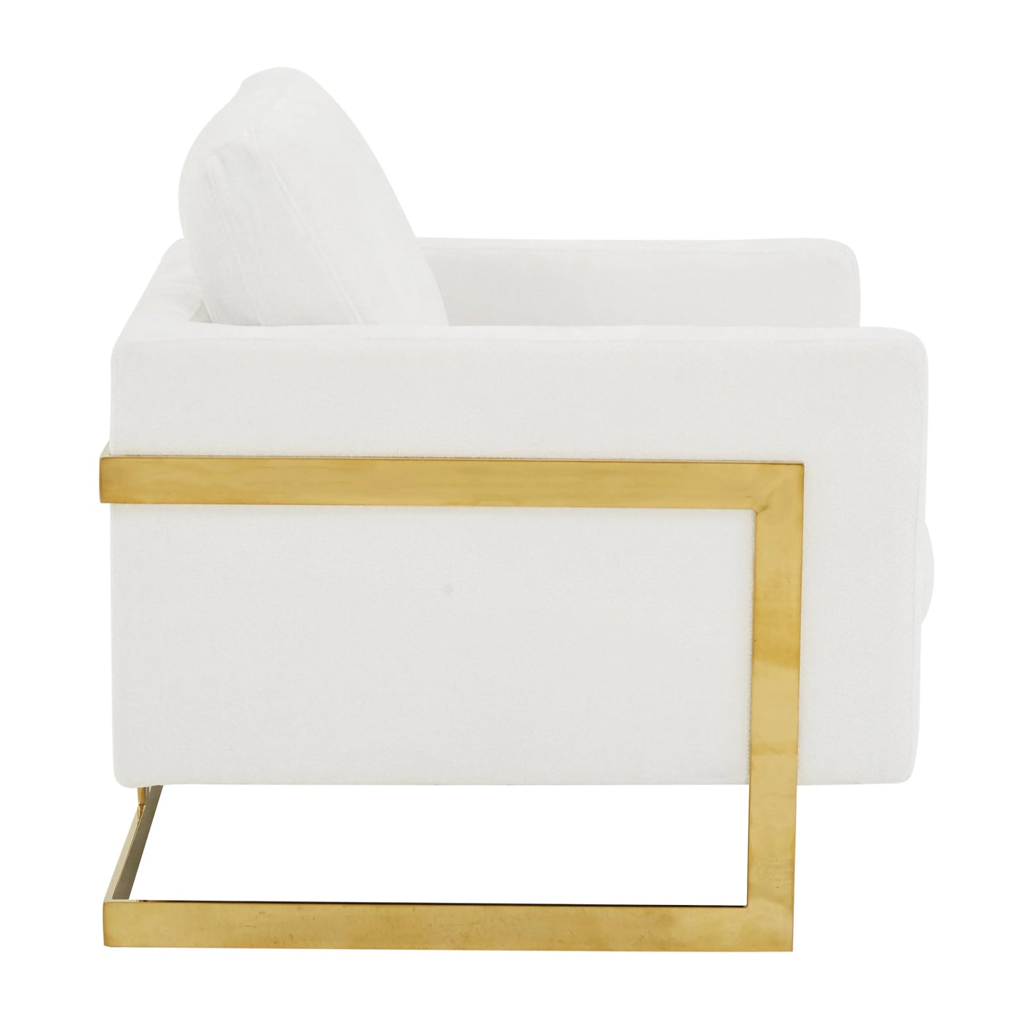 Lincoln Modern Upholstered Accent Armchair With Gold/Black Metal Frame - Elax Furniture