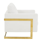 Lincoln Modern Upholstered Accent Armchair With Gold/Black Metal Frame - Elax Furniture