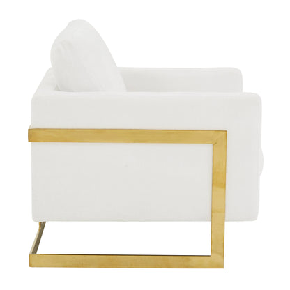 Lincoln Modern Upholstered Accent Armchair With Gold/Black Metal Frame - Elax Furniture