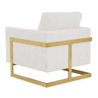 Lincoln Modern Upholstered Accent Armchair With Gold/Black Metal Frame - Elax Furniture