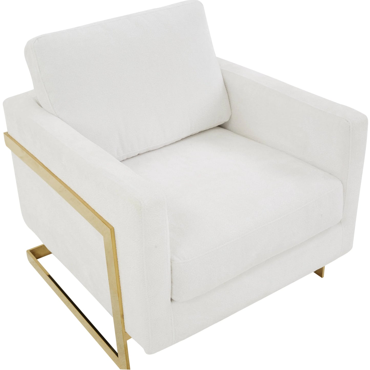 Lincoln Modern Upholstered Accent Armchair With Gold/Black Metal Frame - Elax Furniture