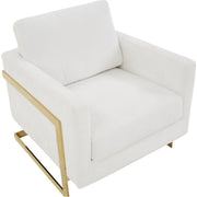 Lincoln Modern Upholstered Accent Armchair With Gold/Black Metal Frame - Elax Furniture