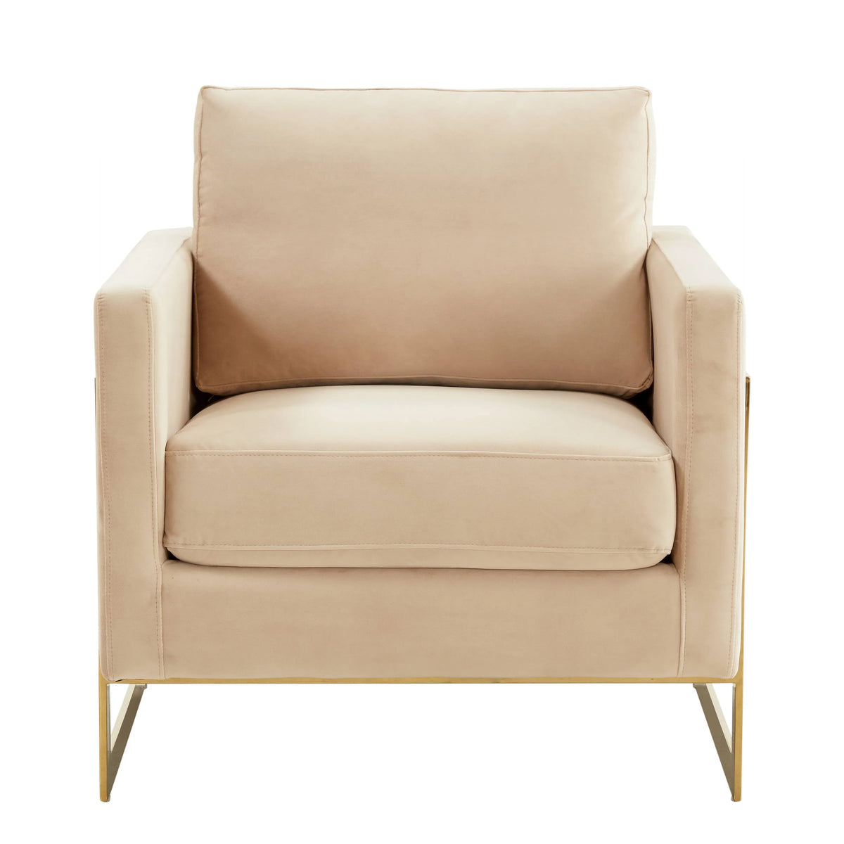Lincoln Modern Upholstered Accent Armchair With Gold/Black Metal Frame - Elax Furniture