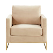 Lincoln Modern Upholstered Accent Armchair With Gold/Black Metal Frame - Elax Furniture