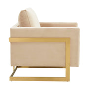 Lincoln Modern Upholstered Accent Armchair With Gold/Black Metal Frame - Elax Furniture