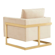 Lincoln Modern Upholstered Accent Armchair With Gold/Black Metal Frame - Elax Furniture