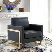 Lincoln Modern Upholstered Accent Armchair With Gold/Black Metal Frame - Elax Furniture