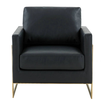 Lincoln Modern Upholstered Accent Armchair With Gold/Black Metal Frame - Elax Furniture