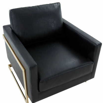Lincoln Modern Upholstered Accent Armchair With Gold/Black Metal Frame - Elax Furniture